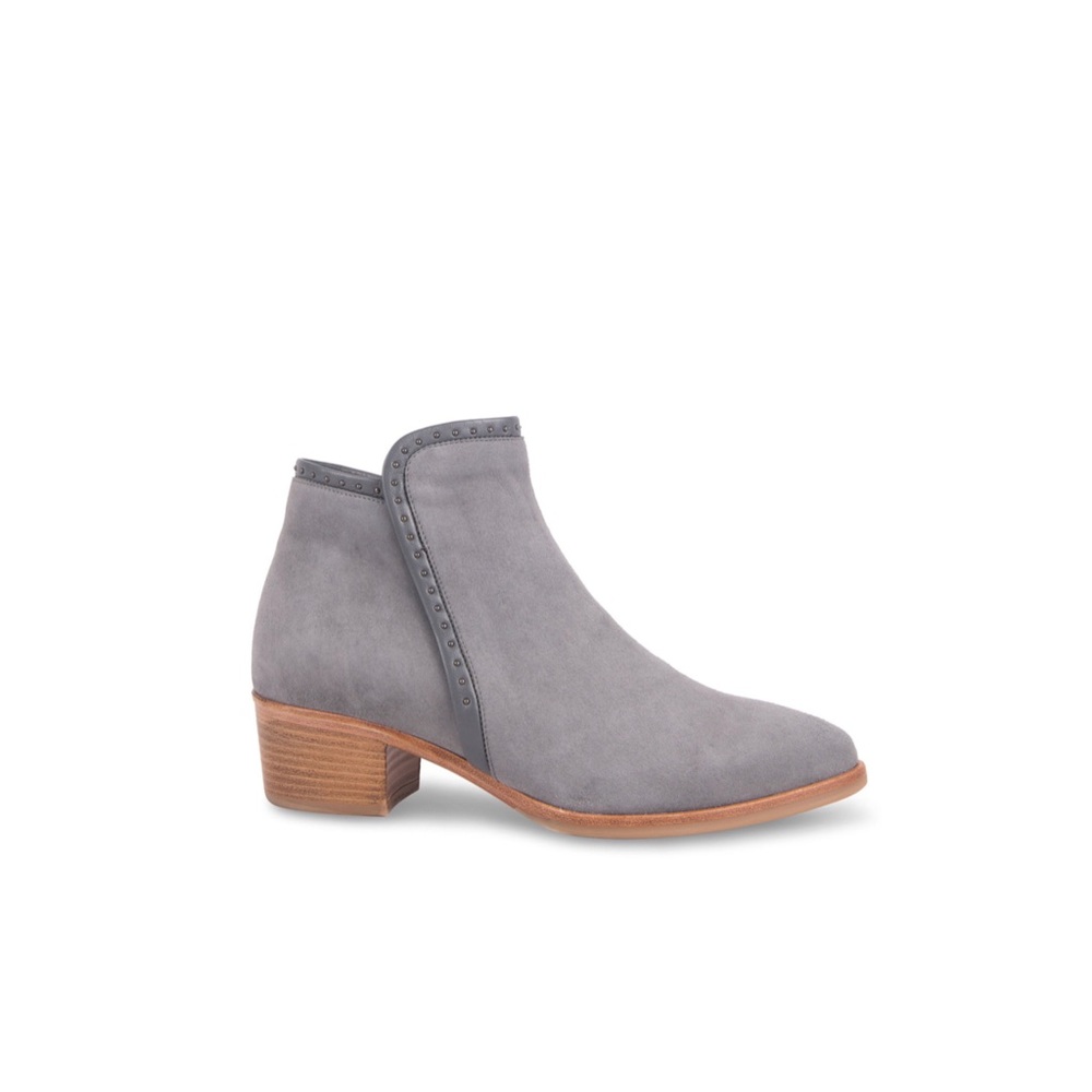 Italeau Adina Suede Ankle Booties Gray